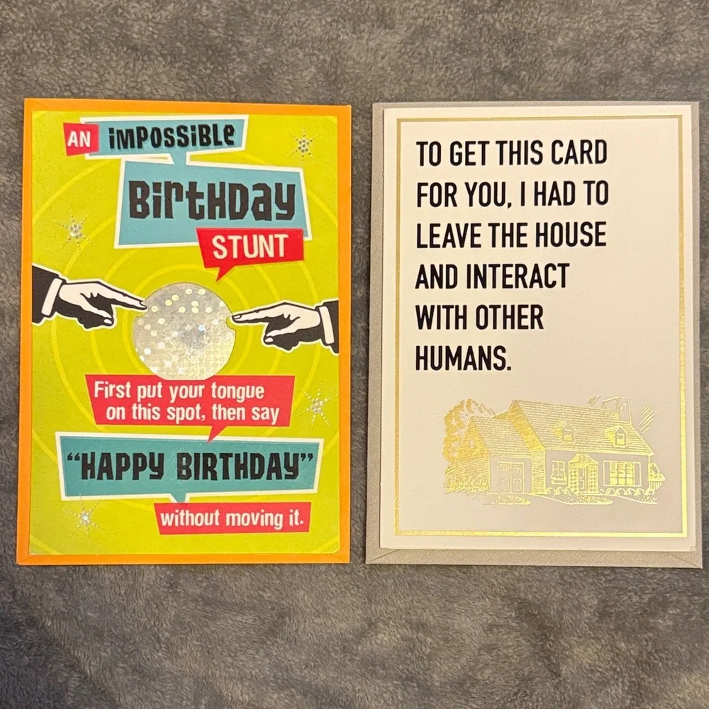 🌻 Bundle of 2 Hallmark and Shoebox by Hallmark Funny Birthday Cards NWT